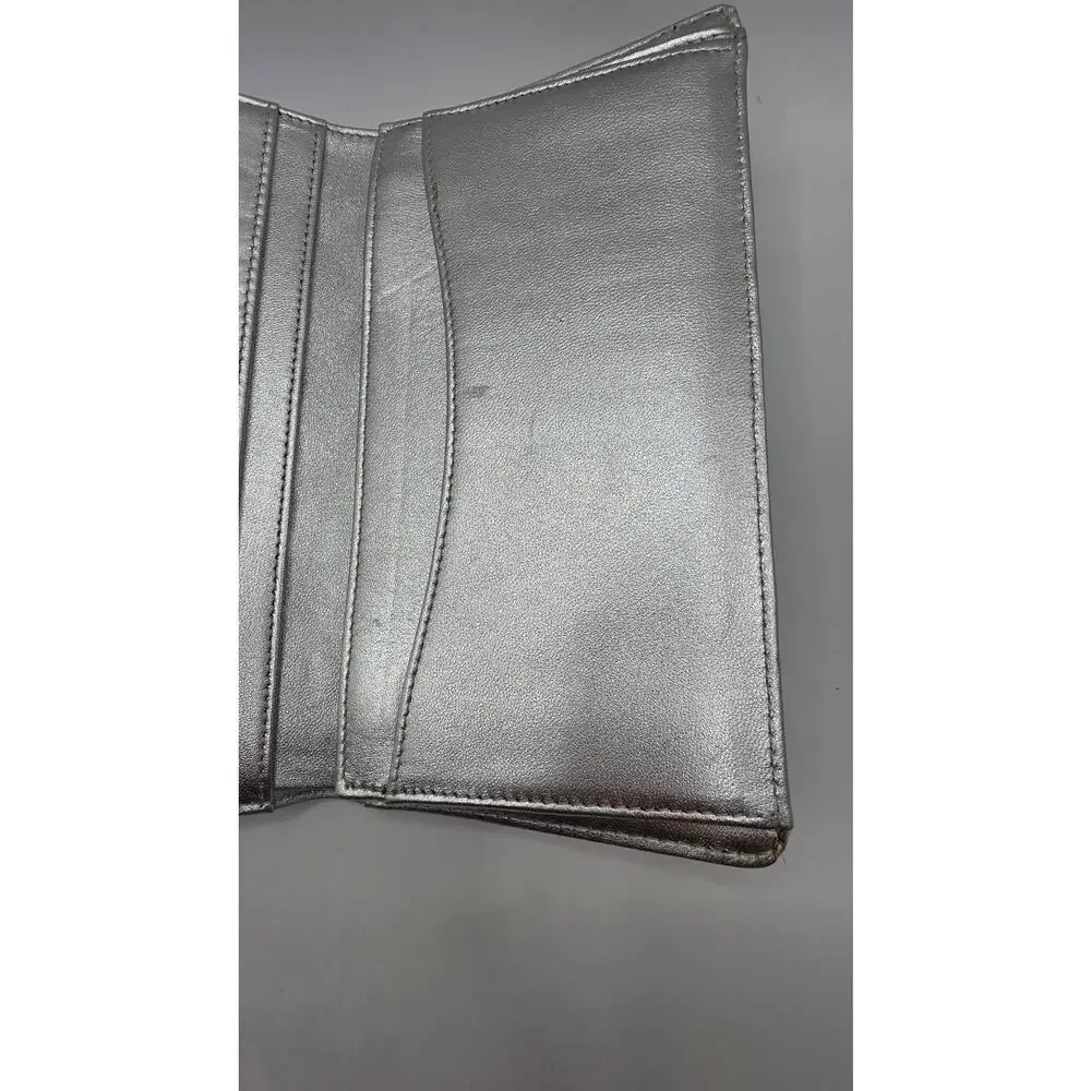 Chanel Silver-tone Interlocking CC Yen Wallet Bifold Wallet